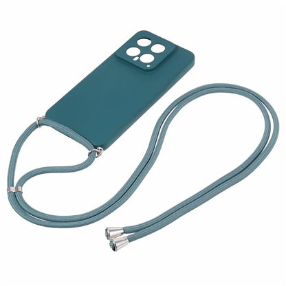 For Xiaomi 14 TPU Phone Case Fiber Inner Lining Protective Cover with Lanyard