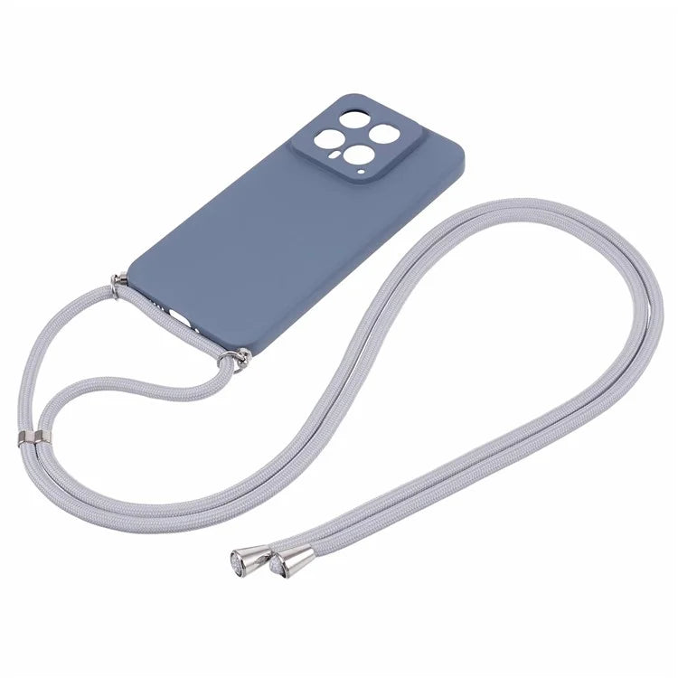For Xiaomi 14 TPU Phone Case Fiber Inner Lining Protective Cover with Lanyard