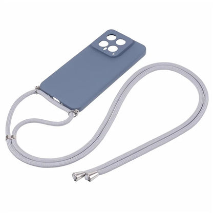 For Xiaomi 14 TPU Phone Case Fiber Inner Lining Protective Cover with Lanyard