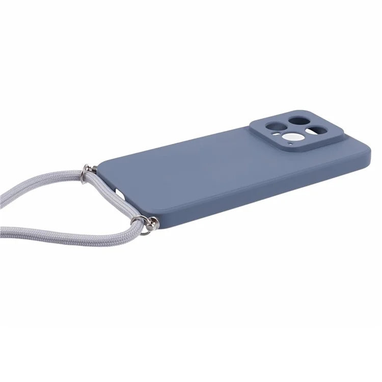 For Xiaomi 14 TPU Phone Case Fiber Inner Lining Protective Cover with Lanyard