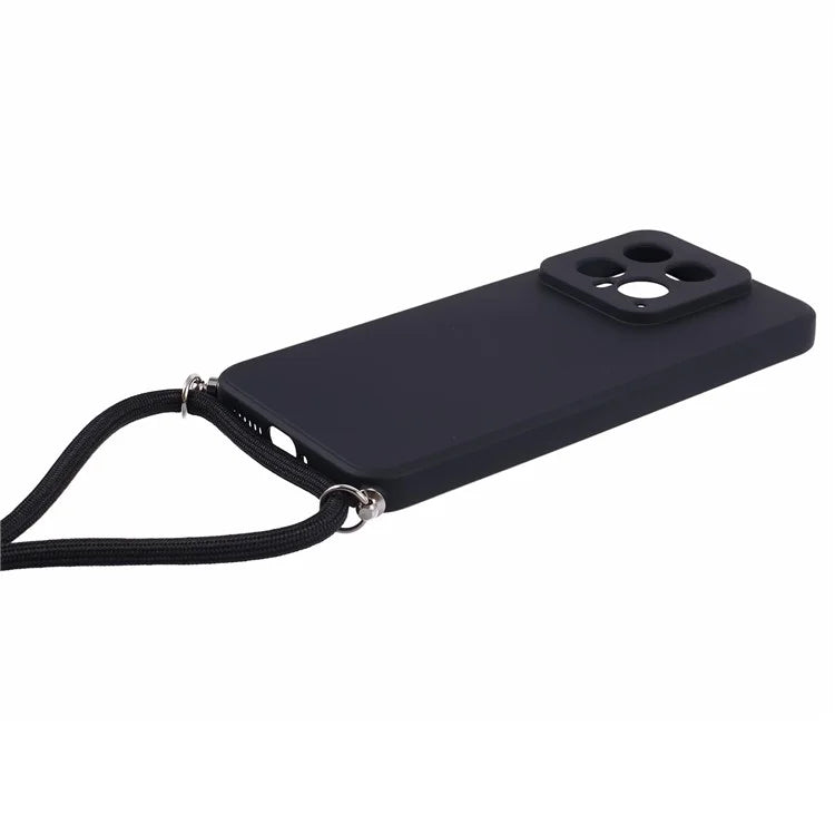 For Xiaomi 14 TPU Phone Case Fiber Inner Lining Protective Cover with Lanyard