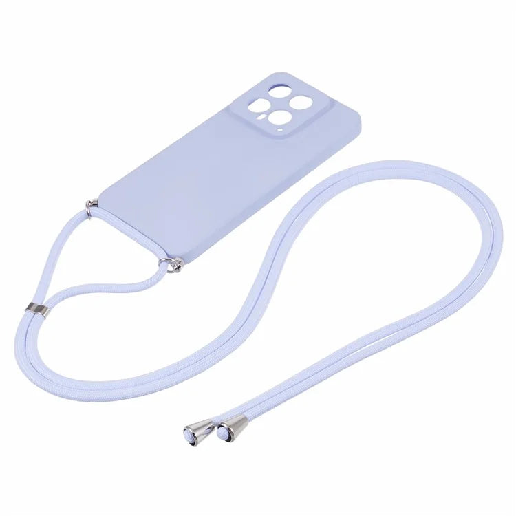 For Xiaomi 14 TPU Phone Case Fiber Inner Lining Protective Cover with Lanyard