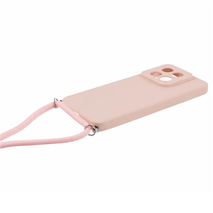 For Xiaomi 14 TPU Phone Case Fiber Inner Lining Protective Cover with Lanyard