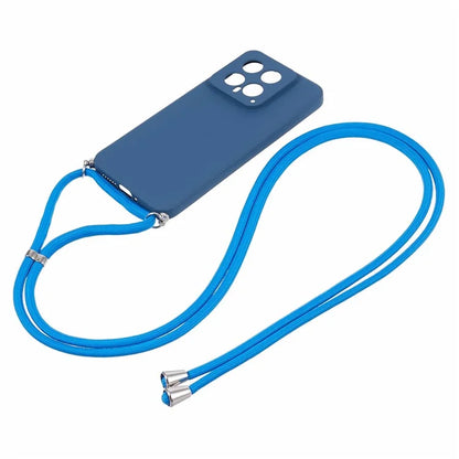For Xiaomi 14 TPU Phone Case Fiber Inner Lining Protective Cover with Lanyard