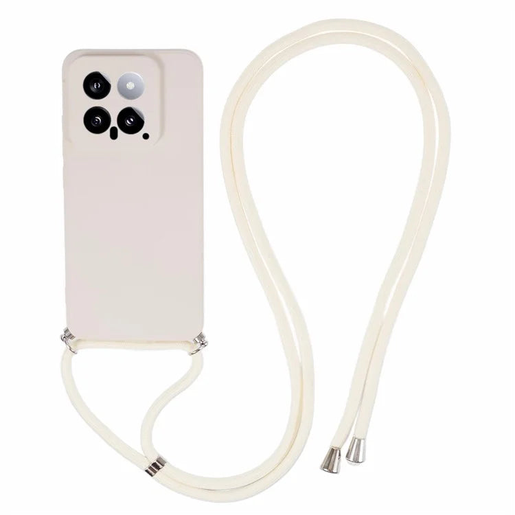 For Xiaomi 14 TPU Phone Case Fiber Inner Lining Protective Cover with Lanyard