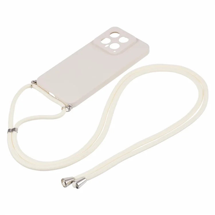 For Xiaomi 14 TPU Phone Case Fiber Inner Lining Protective Cover with Lanyard