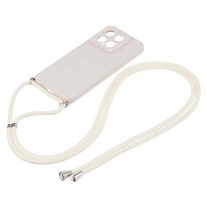 For Xiaomi 14 TPU Phone Case Fiber Inner Lining Protective Cover with Lanyard