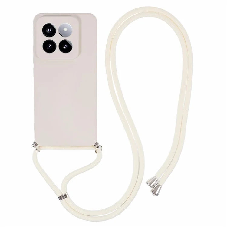 For Xiaomi 14 Pro TPU Phone Case Non-Slip Rubberized Finish Cover with Lanyard