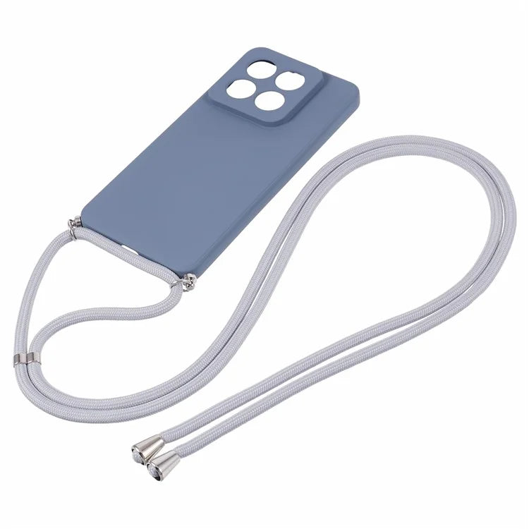 For Xiaomi 14 Pro TPU Phone Case Non-Slip Rubberized Finish Cover with Lanyard