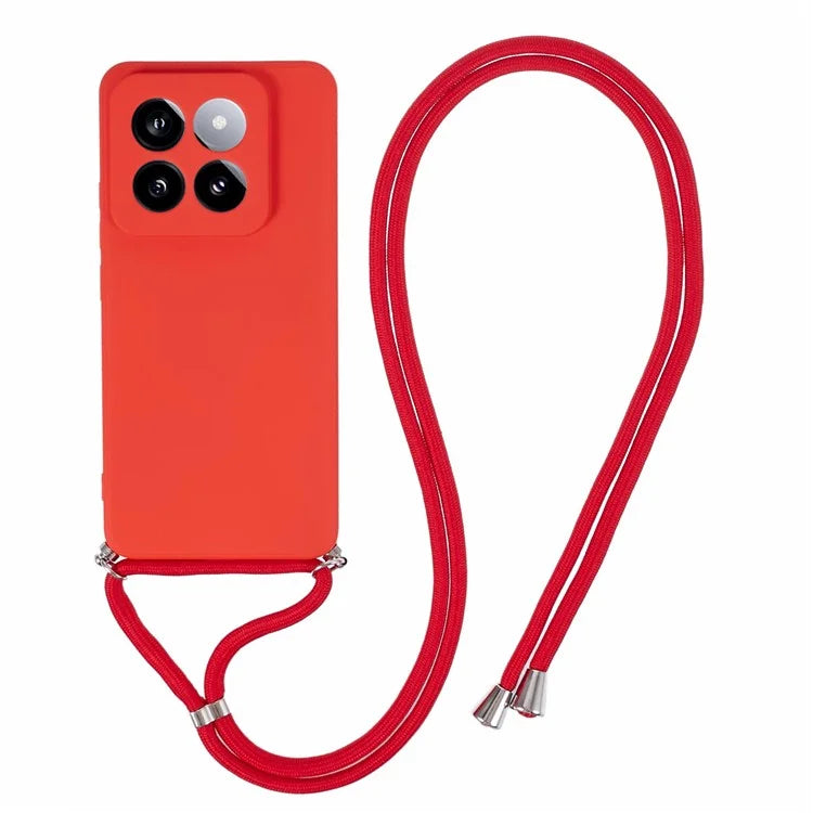 For Xiaomi 14 Pro TPU Phone Case Non-Slip Rubberized Finish Cover with Lanyard