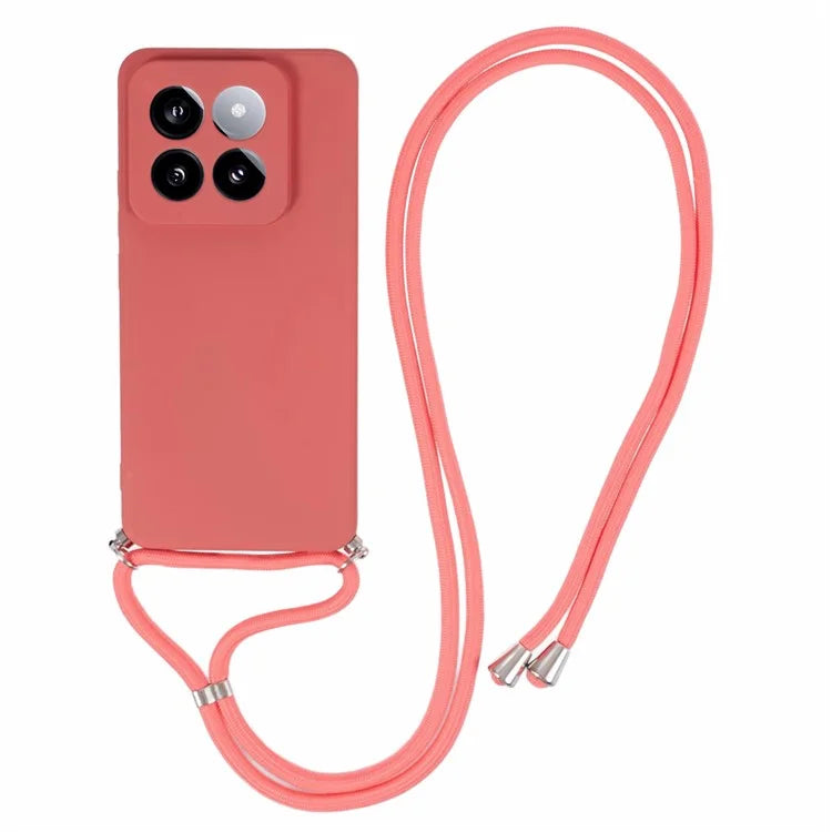 For Xiaomi 14 Pro TPU Phone Case Non-Slip Rubberized Finish Cover with Lanyard