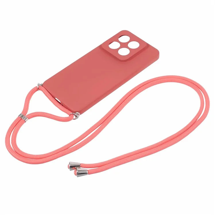 For Xiaomi 14 Pro TPU Phone Case Non-Slip Rubberized Finish Cover with Lanyard