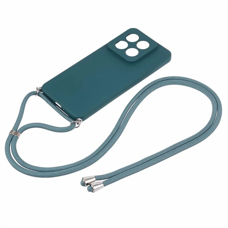For Xiaomi 14 Pro TPU Phone Case Non-Slip Rubberized Finish Cover with Lanyard
