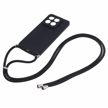 For Xiaomi 14 Pro TPU Phone Case Non-Slip Rubberized Finish Cover with Lanyard