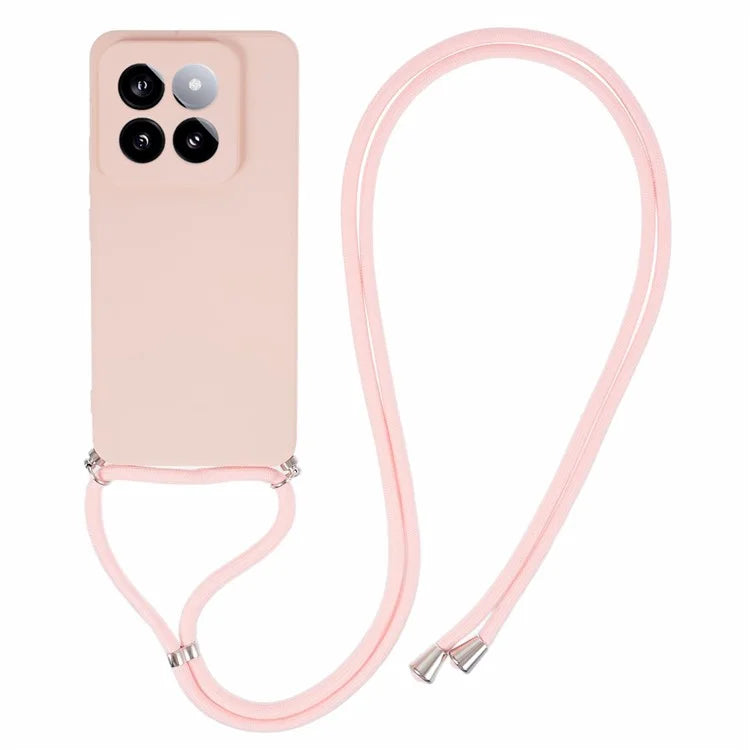 For Xiaomi 14 Pro TPU Phone Case Non-Slip Rubberized Finish Cover with Lanyard
