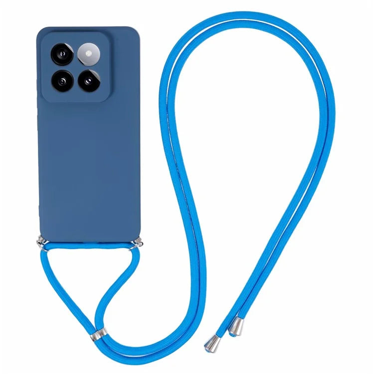 For Xiaomi 14 Pro TPU Phone Case Non-Slip Rubberized Finish Cover with Lanyard