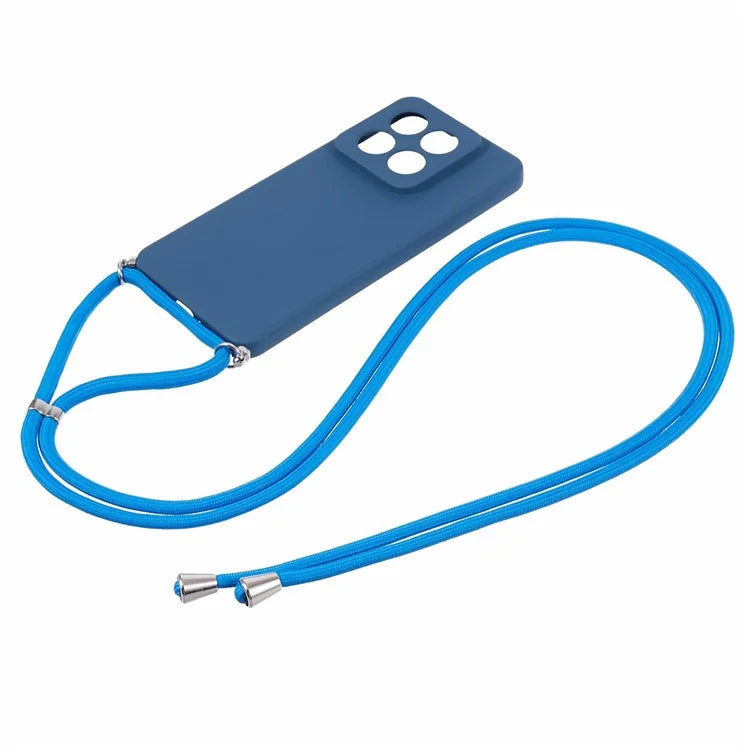 For Xiaomi 14 Pro TPU Phone Case Non-Slip Rubberized Finish Cover with Lanyard