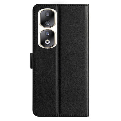For Honor 90 Pro Case Silk Texture Leather Stand Wallet Phone Cover with Handy Strap