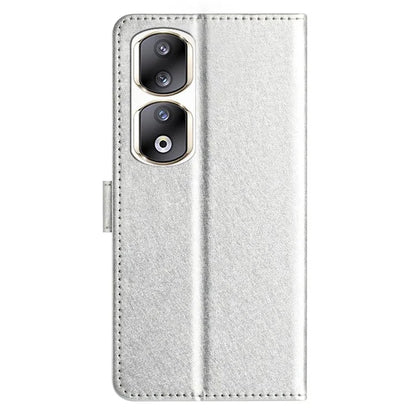 For Honor 90 Pro Case Silk Texture Leather Stand Wallet Phone Cover with Handy Strap
