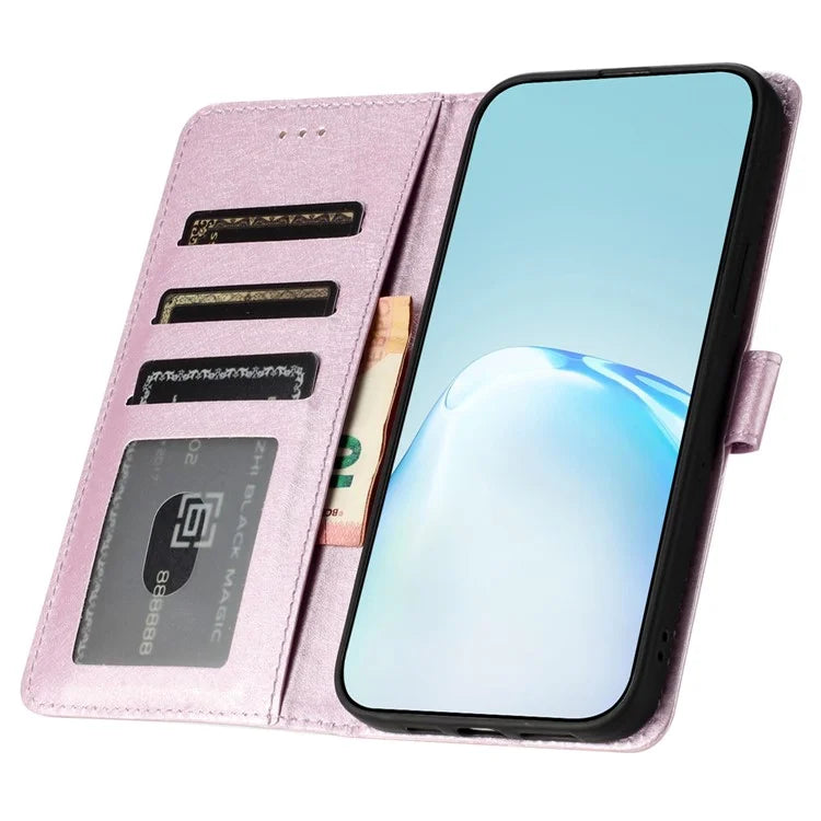 For Samsung Galaxy A05s 4G Case PU Leather Silk Texture Wallet Phone Cover