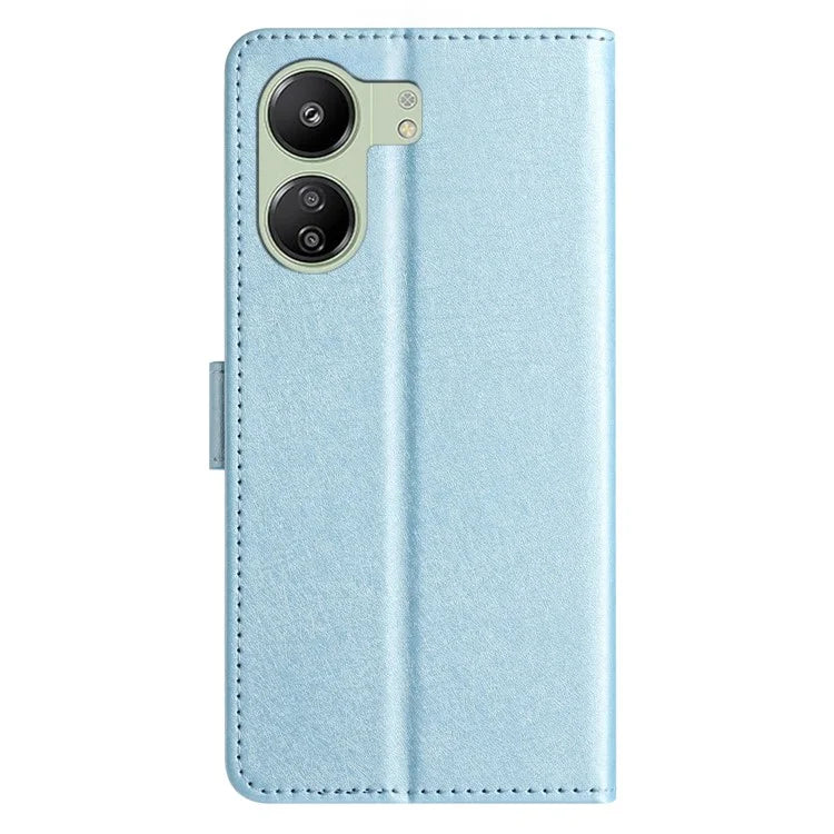 For Xiaomi Redmi 13C 4G / Poco C65 4G Leather Case Silk Texture Folding Stand Phone Cover