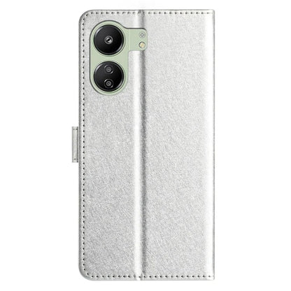 For Xiaomi Redmi 13C 4G / Poco C65 4G Leather Case Silk Texture Folding Stand Phone Cover