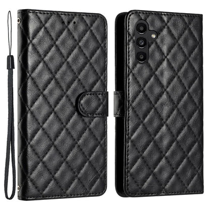For Samsung Galaxy A05s 4G Case Rhombus Grid PU Leather Wallet Cover