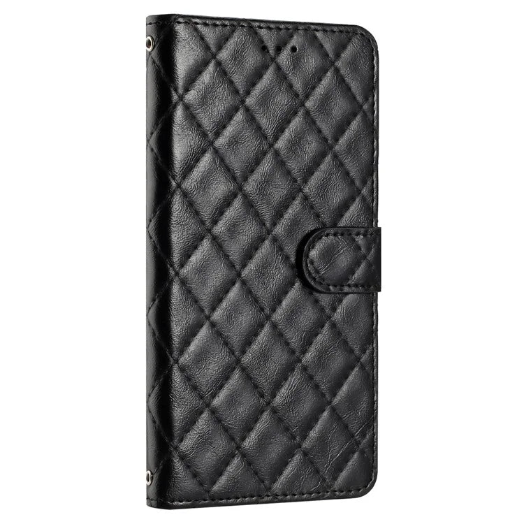 For Samsung Galaxy A05s 4G Case Rhombus Grid PU Leather Wallet Cover