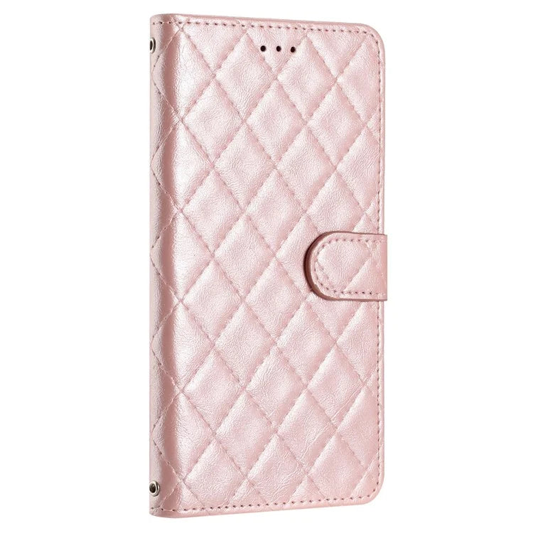 For Samsung Galaxy A05s 4G Case Rhombus Grid PU Leather Wallet Cover