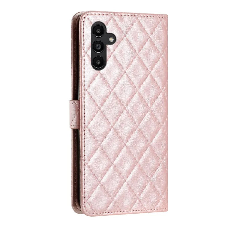 For Samsung Galaxy A05s 4G Case Rhombus Grid PU Leather Wallet Cover