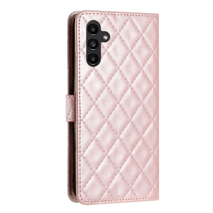 For Samsung Galaxy A05s 4G Case Rhombus Grid PU Leather Wallet Cover