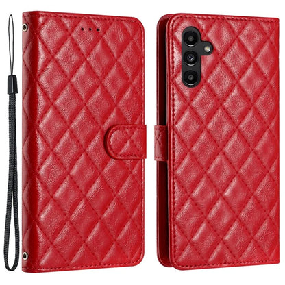 For Samsung Galaxy A05s 4G Case Rhombus Grid PU Leather Wallet Cover