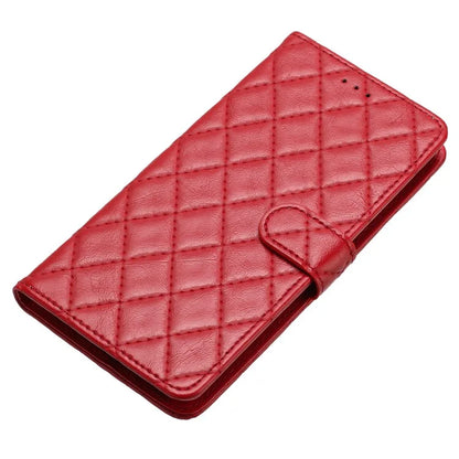 For Samsung Galaxy A05s 4G Case Rhombus Grid PU Leather Wallet Cover