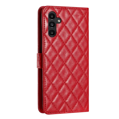 For Samsung Galaxy A05s 4G Case Rhombus Grid PU Leather Wallet Cover