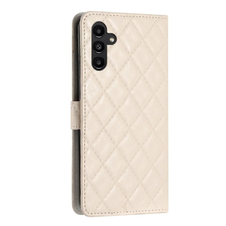 For Samsung Galaxy A05s 4G Case Rhombus Grid PU Leather Wallet Cover