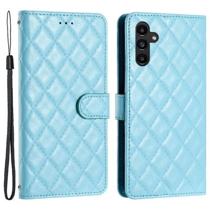For Samsung Galaxy A05s 4G Case Rhombus Grid PU Leather Wallet Cover
