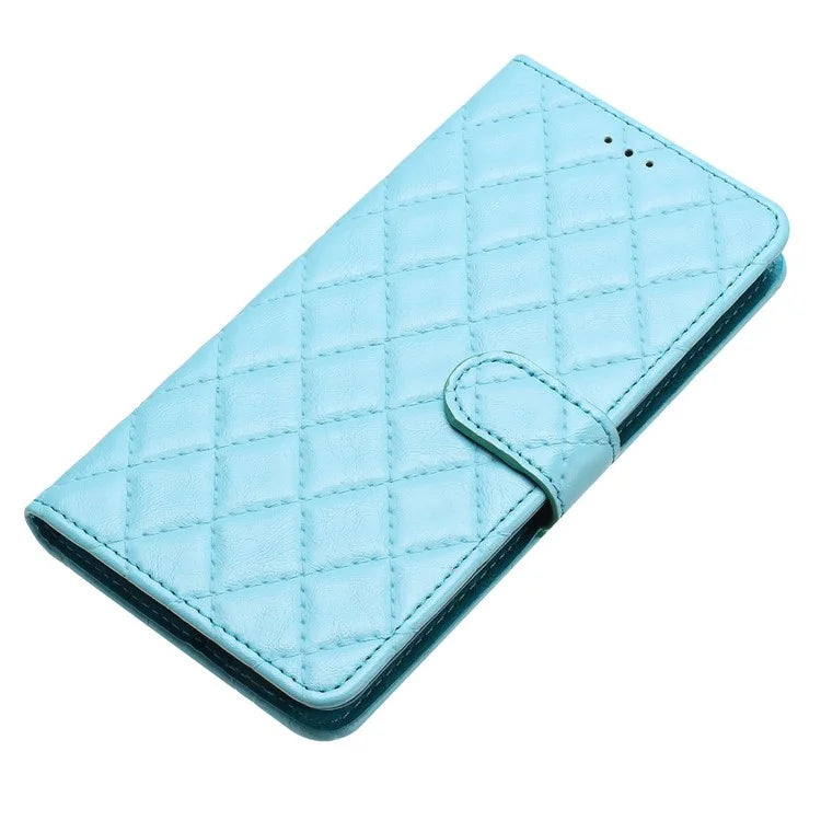 For Samsung Galaxy A05s 4G Case Rhombus Grid PU Leather Wallet Cover