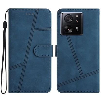 Skin-touch Shell for Xiaomi 13T / 13T Pro / Redmi K60 Ultra Cell Phone Cases Lines Imprinted Leather Cover