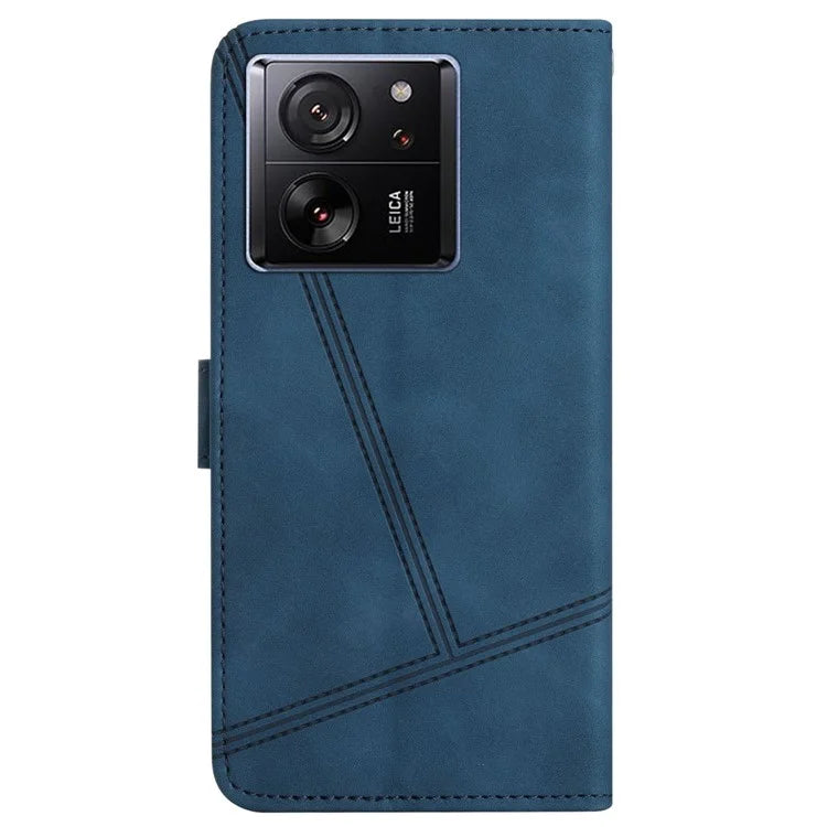 Skin-touch Shell for Xiaomi 13T / 13T Pro / Redmi K60 Ultra Cell Phone Cases Lines Imprinted Leather Cover