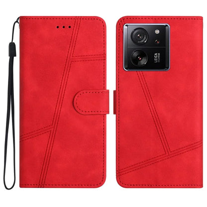 Skin-touch Shell for Xiaomi 13T / 13T Pro / Redmi K60 Ultra Cell Phone Cases Lines Imprinted Leather Cover