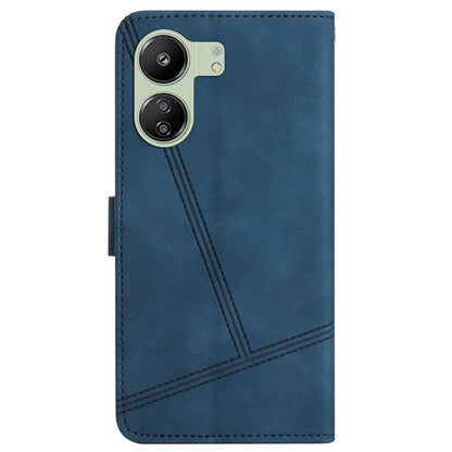 For Xiaomi Redmi 13C 4G / Poco C65 4G Anti-fall Cell Phone Cases Lines Imprinted Leather Cover