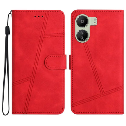 For Xiaomi Redmi 13C 4G / Poco C65 4G Anti-fall Cell Phone Cases Lines Imprinted Leather Cover