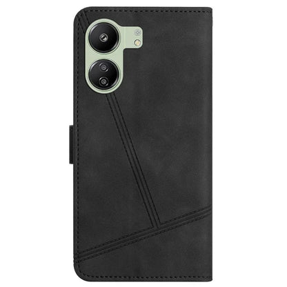 For Xiaomi Redmi 13C 4G / Poco C65 4G Anti-fall Cell Phone Cases Lines Imprinted Leather Cover