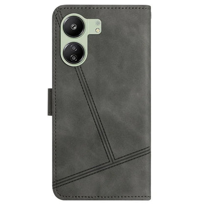 For Xiaomi Redmi 13C 4G / Poco C65 4G Anti-fall Cell Phone Cases Lines Imprinted Leather Cover