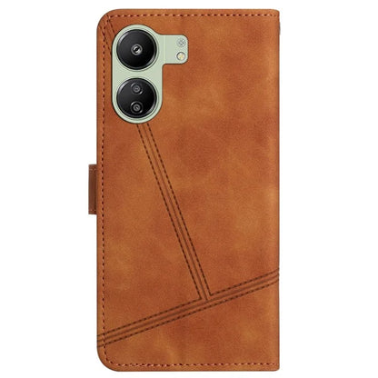 For Xiaomi Redmi 13C 4G / Poco C65 4G Anti-fall Cell Phone Cases Lines Imprinted Leather Cover