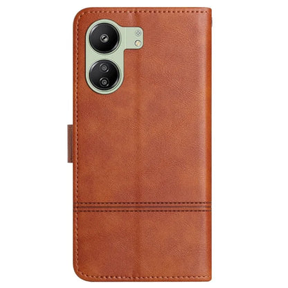 For Xiaomi Redmi 13C 4G / Poco C65 4G Case Line Imprinted Phone Wallet Cover