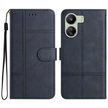 For Xiaomi Redmi 13C 4G / Poco C65 4G Case Line Imprinted Phone Wallet Cover