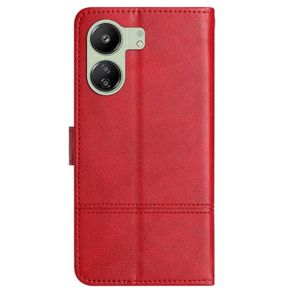 For Xiaomi Redmi 13C 4G / Poco C65 4G Case Line Imprinted Phone Wallet Cover