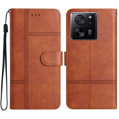 For Xiaomi 13T / 13T Pro / Redmi K60 Ultra Case Line Imprinted Wallet Phone Leather Cover
