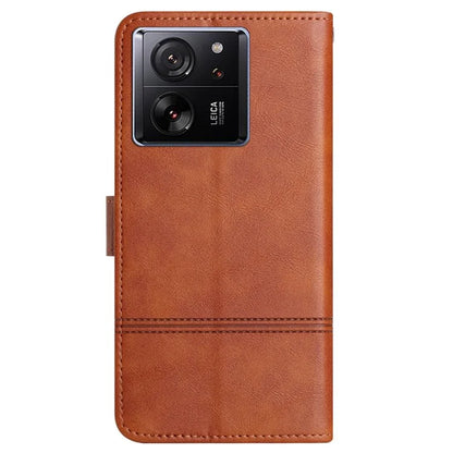 For Xiaomi 13T / 13T Pro / Redmi K60 Ultra Case Line Imprinted Wallet Phone Leather Cover